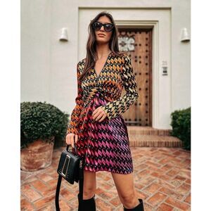 ZARA SATIN GEOMETRIC PRINT DRESS